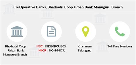 Co Operative Banks Bhadradri Coop Urban Bank Manuguru Ifsc Code Indb0bcub09
