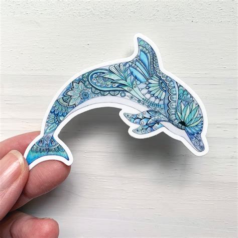 Dolphin Vinyl Sticker Dolphin Decal Laptop Decal Phone Etsy
