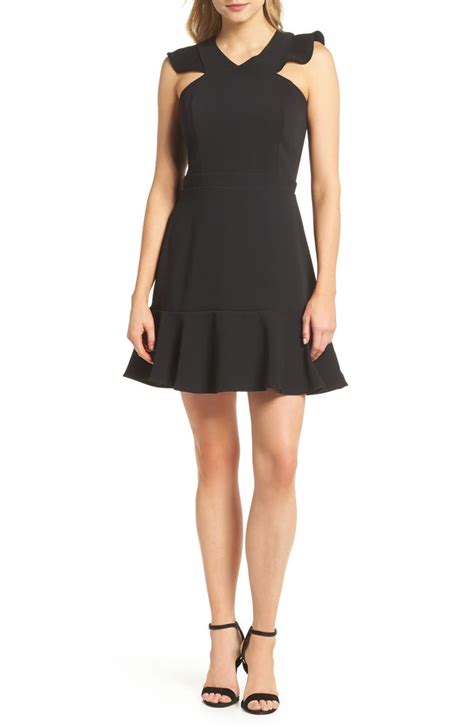 Chelsea28 Cross Front Ruffle Fit And Flare Dress Nordstrom