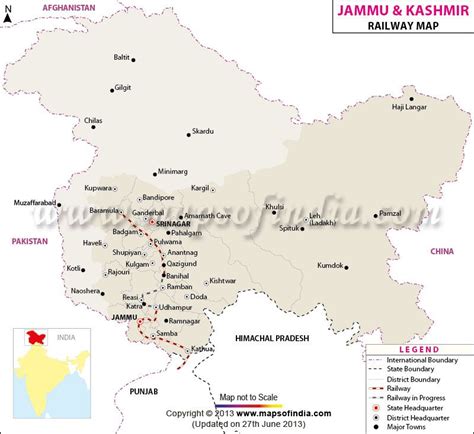 Jammu and kashmir is a union territory in northern india. Jammu & Kashmir Railway Network Map | Map, Jammu and kashmir, Jammu
