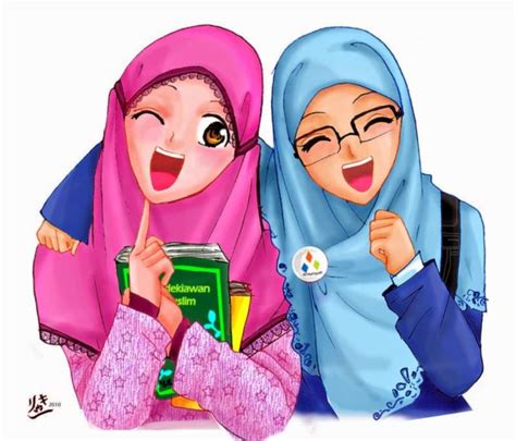 Animasi Kartun Lucu Muslimah Png Kartunlucu