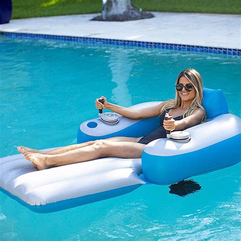 In discussing the best pool floats for summer 2019, i'm not suggesting that summer pool floats and inflatables are like the big joe meash captain's chair float will keep you chillaxed in the pool and on the patio alike. Luxury Motorized Lounge Chair Floats Deluxe Inflatable Swimming Motorized Pool Lounger - Buy ...