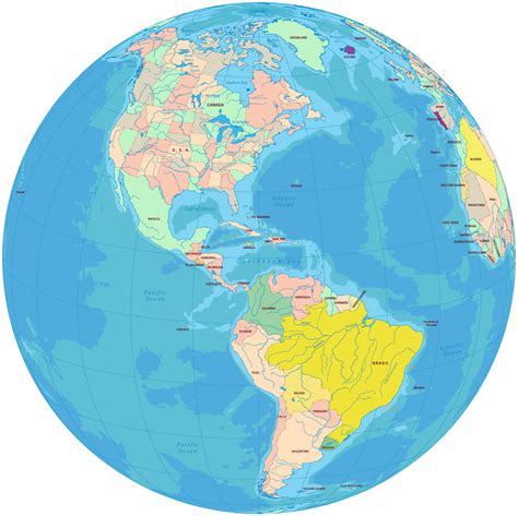 America Map In The Globe