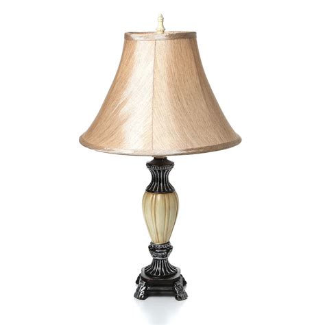 Hazelwood Home LMP Lotus 24 H Table Lamp With Bell Shade Lamp Table