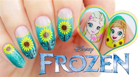 Disneys Frozen Anna And Elsa Nail Art Flawlessend