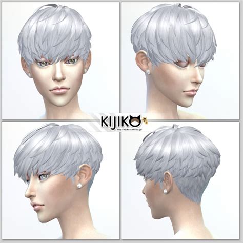 Tops for teens and adults. Short Hair With Heavy Bangs (Female) at Kijiko » Sims 4 ...
