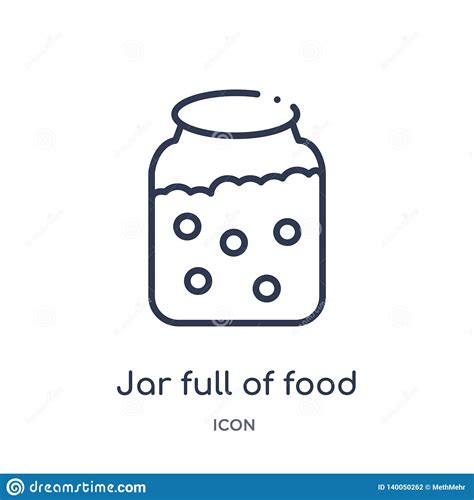 Linear Jar Full Of Food Icon From Bistro And Restaurant Outline