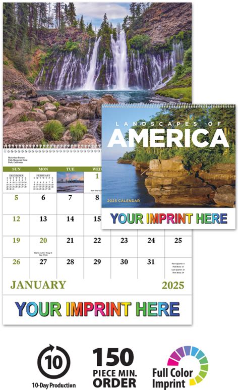 2024 Landscapes Of America Spiral Calendar 11 X 19 Imprinted