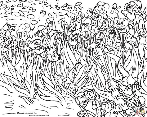 Irises By Vincent Van Gogh Coloring Page Free Printable Coloring Pages