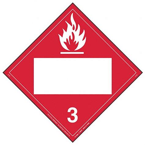 Labelmaster Dot Container Placard Flammable Liquid 10 34 In Label Wd