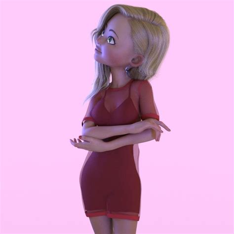 Toon Girl D Model Rigged Cgtrader