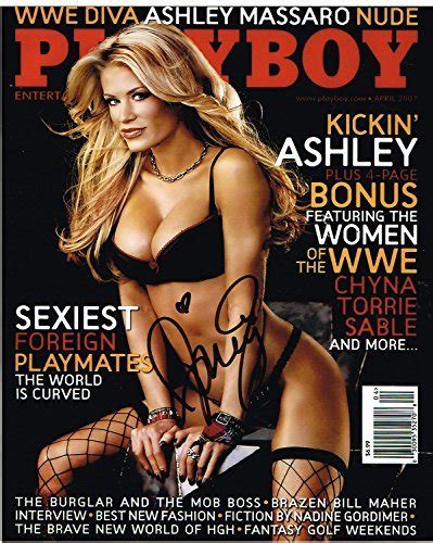 WWE DIVA ASHLEY MASSARO AUTOGRAPHED 8X10 PLAYBOY COVER