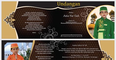66 Contoh Desain Undangan Khitanan Cdr HD - Contoh Undangan