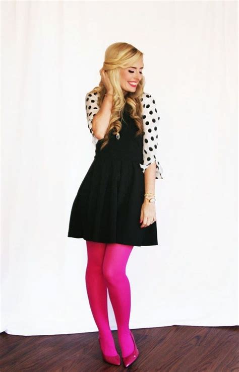 Date Outfits Girl Outfits Colored Tights Outfit Coloured Tights