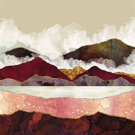 Abstract Landscape Mountain Art Print Landscape Art