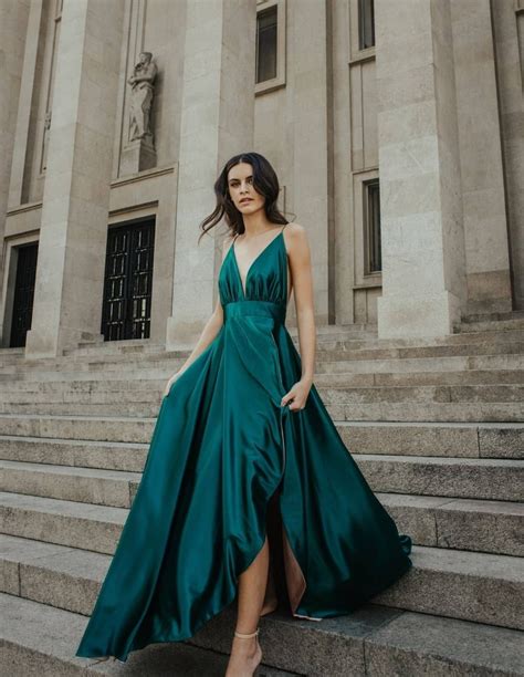 Vestido De Fiesta Largo Verde Esmeralda Invitadisima Talla Ropa Xs