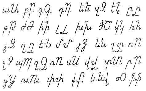 Armenian Alphabet Handwritten