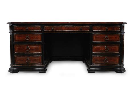 75 Traditional Seven Drawer Executive Desk In Black Mathis Brothers