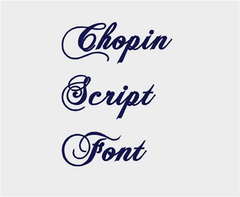 Chopin Script Embroidery Machine Font In Multiple Formats Etsy