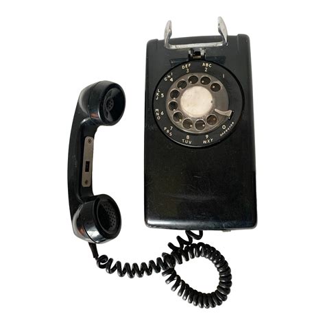 Vintage 1950s Black Rotary Wall Phone Chairish