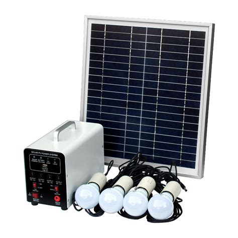 15w Off Grid Solar Lighting System With 4 Led Lights Solar Panel And