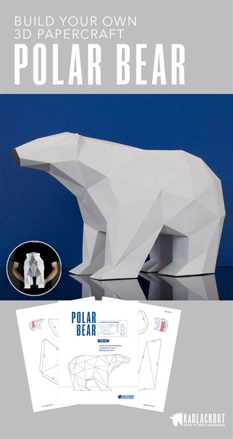 An Origami Polar Bear Is Shown With The Instructions For Its Design