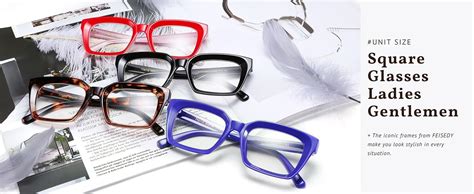 Feisedy Glasses Frame Womens Square Thick Eyeglasses Frame Classic Eyewear For Men B2461 At