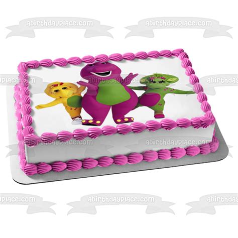 Barney Baby Bop And Bj Edible Cake Topper Image Abpid05969 A Birthday