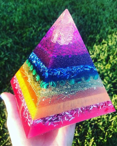 Rainbow Orgone Pyramid Resin Crafts Diy Resin Crafts Epoxy Resin Crafts