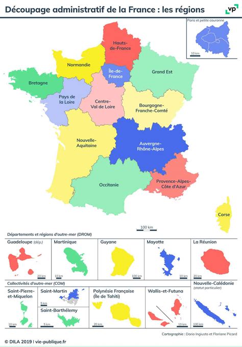 Carte avec les régions, préfectures, numéros et noms des départements. Carte de France des Régions en 2015 » Vacances - Guide Voyage