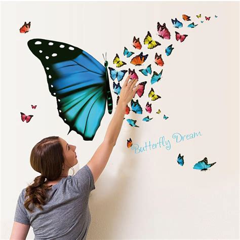 Wall Sticker Colorful Butterfly Wall Sticker Removable Decals Art