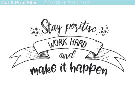 Stay Positive Free Svg Cutting File By Thehungryjpeg