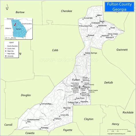Map Of Fulton County Georgia Where Is Located Cities Population