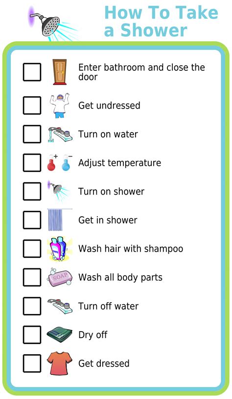 Free Printable Shower Visual Schedule