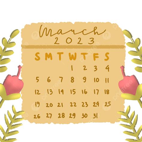 Calendar March 2023 Illustration Calendar March 2023 March 2023