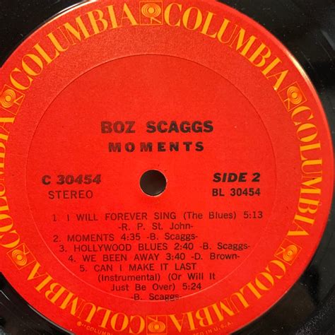 Boz Scaggs Moments Vintage Vinyl Record 1971 Etsy