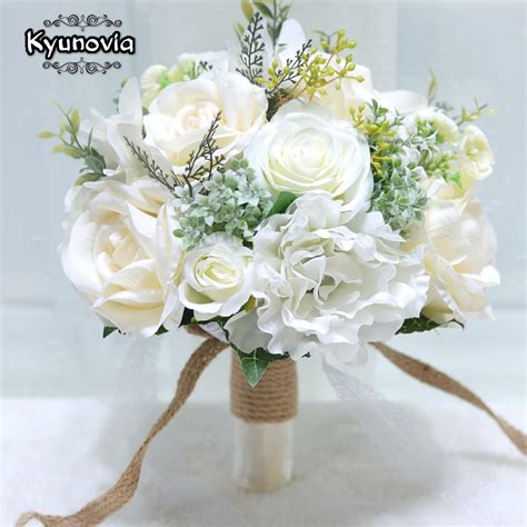 Kyunovia Natural Bouquet Ramos De Novia Wedding Flowers Peony Silk Eco
