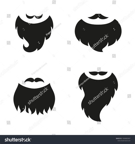 Set Different Beards Mustaches Vector Illustration Stock Vector