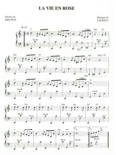 Il me parle tout bas je vois la vie en rose. La Vie en Rose #learnpiano | Violin sheet music, Flute ...