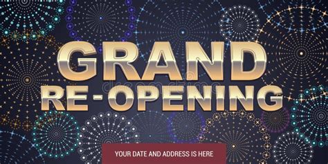 Grand Opening Or Re Opening Vector Banner Illustration Stock