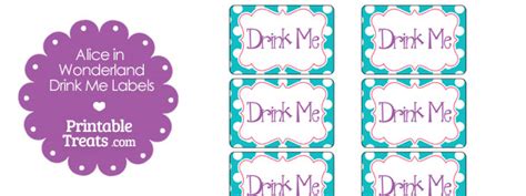 Free Printable Alice In Wonderland Drink Me Labels Printable Treats Com