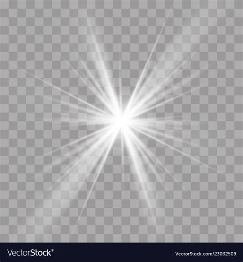 Light Rays Sun Star Shine Flash Radiance Effect Vector Image
