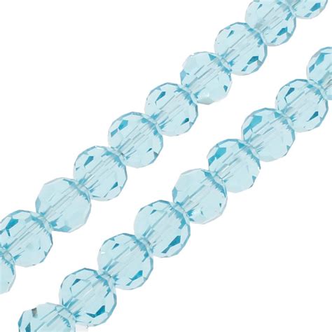 Crystal Round Beads Mm Aqua Craft Hobby Jewellery Supplies