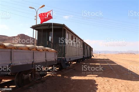 Train On Display At Hejaz Station Wadi Rum Jordan Stock Photo