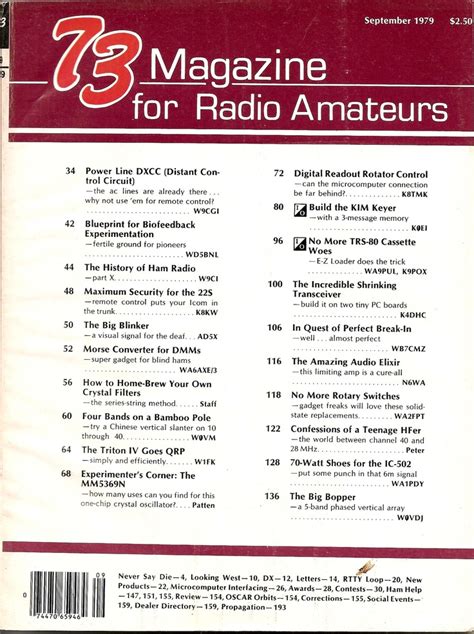 The Back Cover Of An Electronic Magazine With Information About Radio