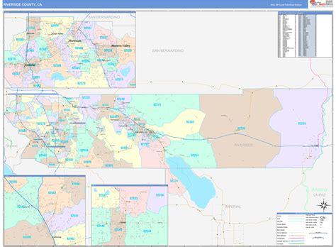 Riverside County Ca Wall Map Color Cast Style By Marketmaps Mapsales