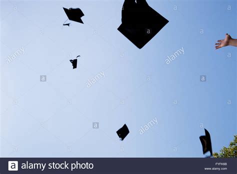 High School Graduation Hats High Stock Photo Alamy