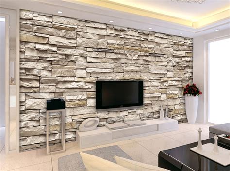 3d Stone Brick Wall Pattern European Minimalist Modern