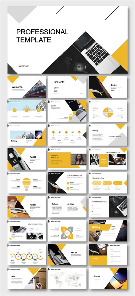 Black Yellow Business Presentation Template Original And High Quality