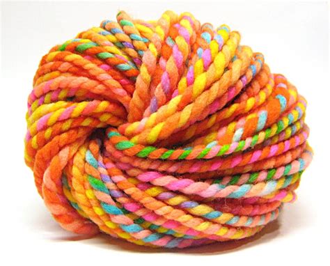 40 Yards Super Bulky Rainbow Yarn In Handpainted Merino Wool 22
